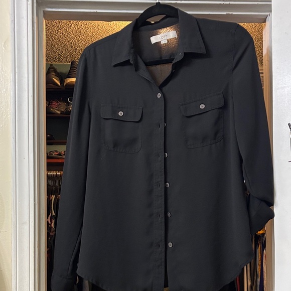 LOFT Tops - LOFT Black Button Down Shirt